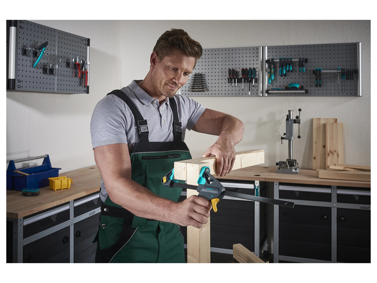 Wolfcraft Einhandzwinge EHZ Pro 65 - 300 in Schwarz, Gelb und Türkis aus Kunststoff - Bild 2