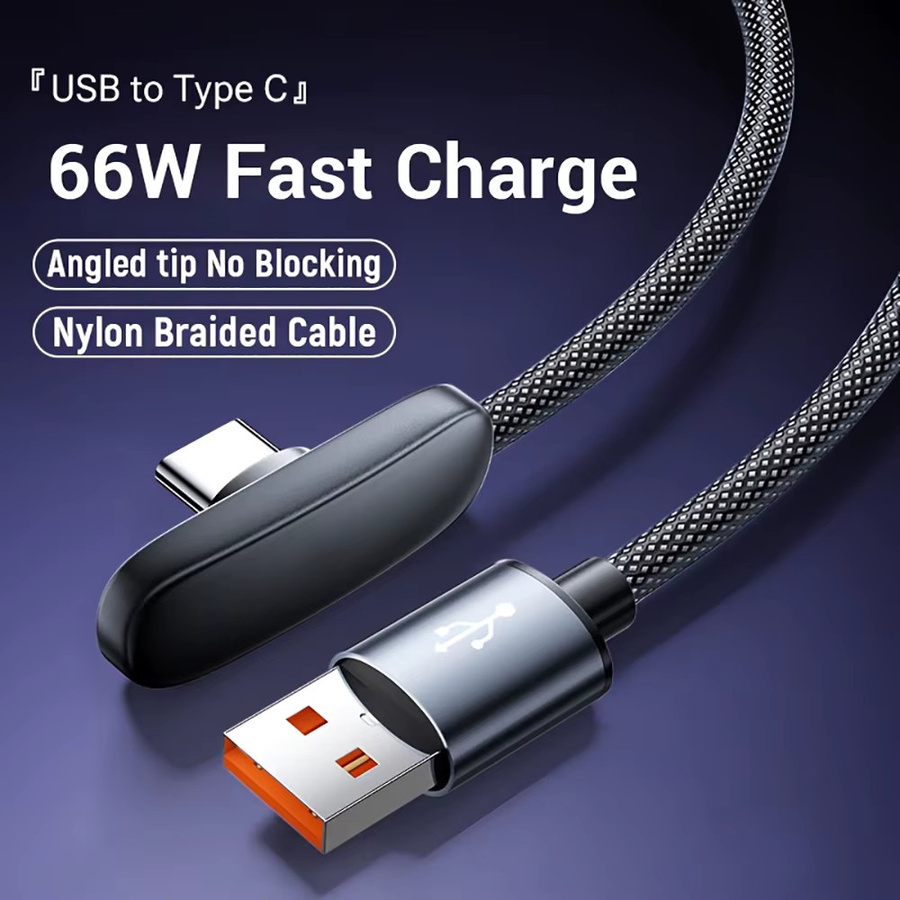100W USB-C Schnellladekabel mit 90 Grad Winkel, USB-C zu PD Ladekabel in Schwarz für Samsung, Huawei, POCO und Realme - Bild 5