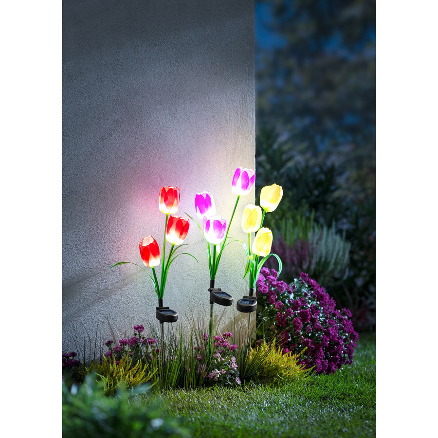 Solar-LED-Gartenstecker Tulpe von viva domo in Rot - Bild 2