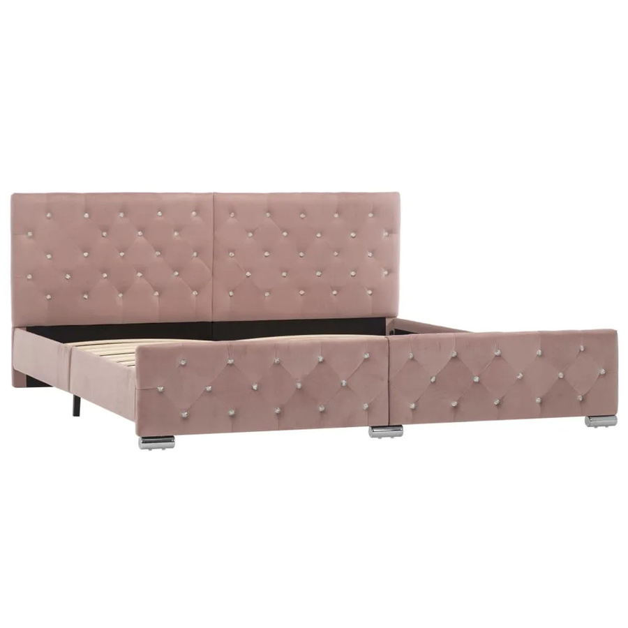 vidaXL Bettgestell aus Samt in Rosa mit Schubladen, B/T/H: 180 x 200 x 186 cm - Bild 2
