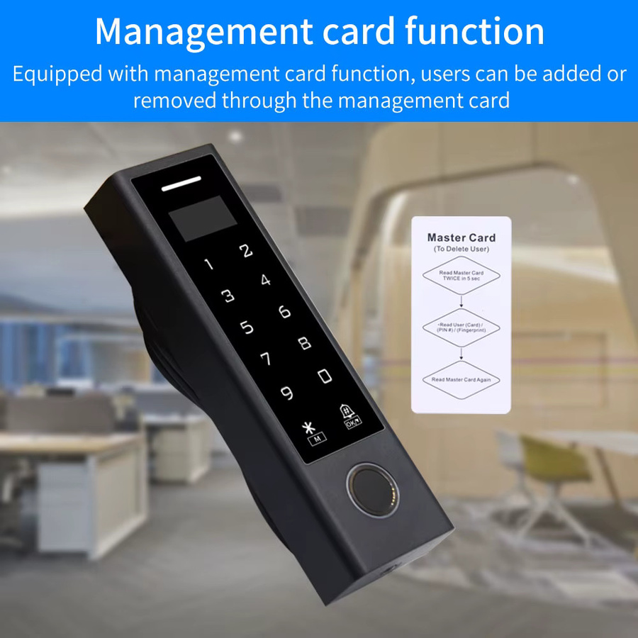 LUCKING DOOR WLAN Biometrie Fingerabdruck Zutrittskontrollsystem mit Video-Gegensprechanlage und RFID 125Khz in Schwarz - Bild 4