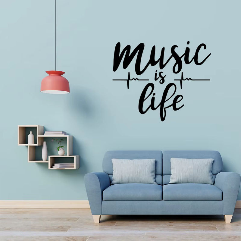 1pcbeauty DIY Wandtattoo Musik Wanda Abnehmbarer Wandaufkleber in Schwarz mit abstraktem Design für deine Schlafzimmer Dekoration - Bild 3