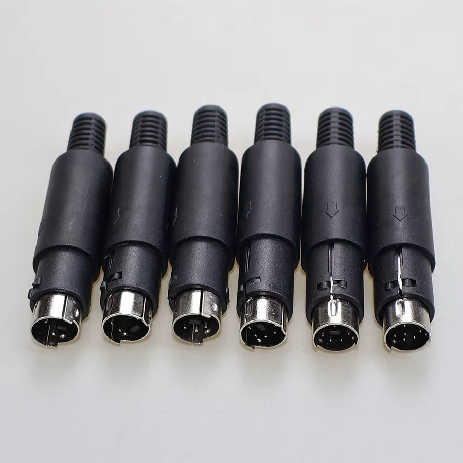 Mini DIN Stecker und Buchsen Set für Chassis-Montage in Schwarz mit 3 bis 8 Pin Optionen für PS2 und Draht-Terminal-Löten - Bild 4
