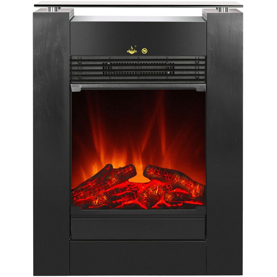 EL Fuego Elektrokamin Tessin Schwarz mit Heizung dimmbar 1,8 kW, B/H/T: 79,5 x 58 x 17 cm - Bild 2