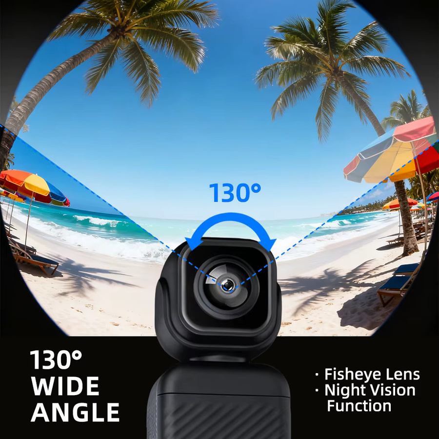 VRIG 4K Dual Lens WIFI Action Kamera mit 180 Grad drehbarem Objektiv und Anti-Shake Funktion in Schwarz - Bild 4
