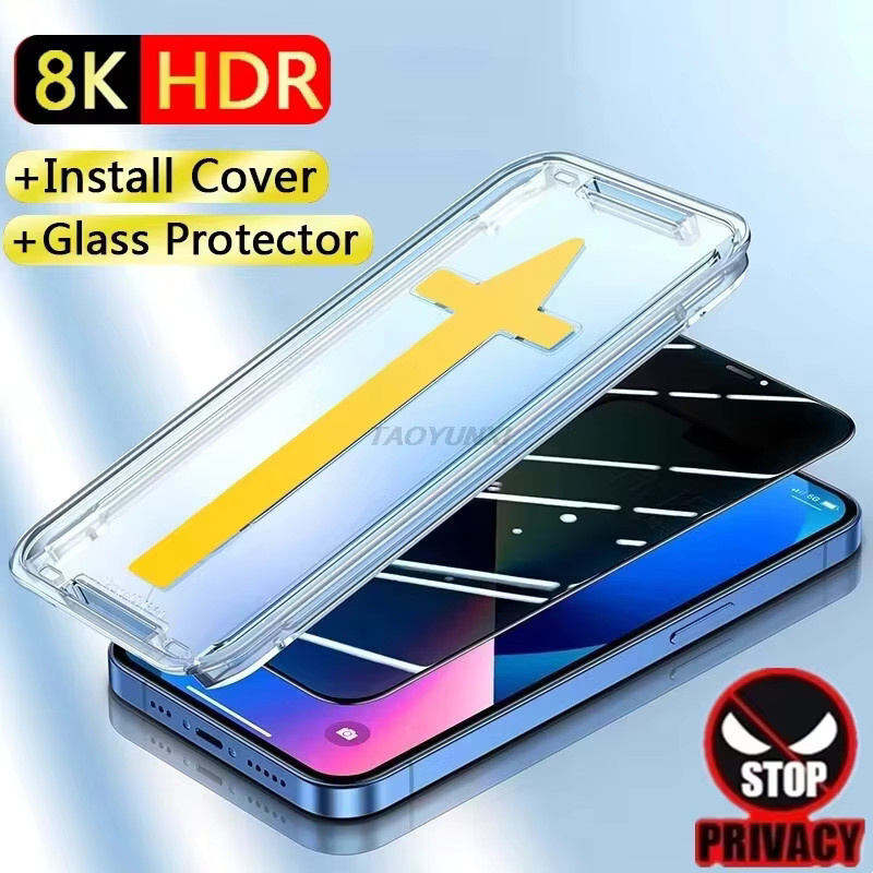 Sichtschutz-Displayschutzfolien aus gehärtetem Glas für Apple iPhone Modelle, transparent - Bild 2