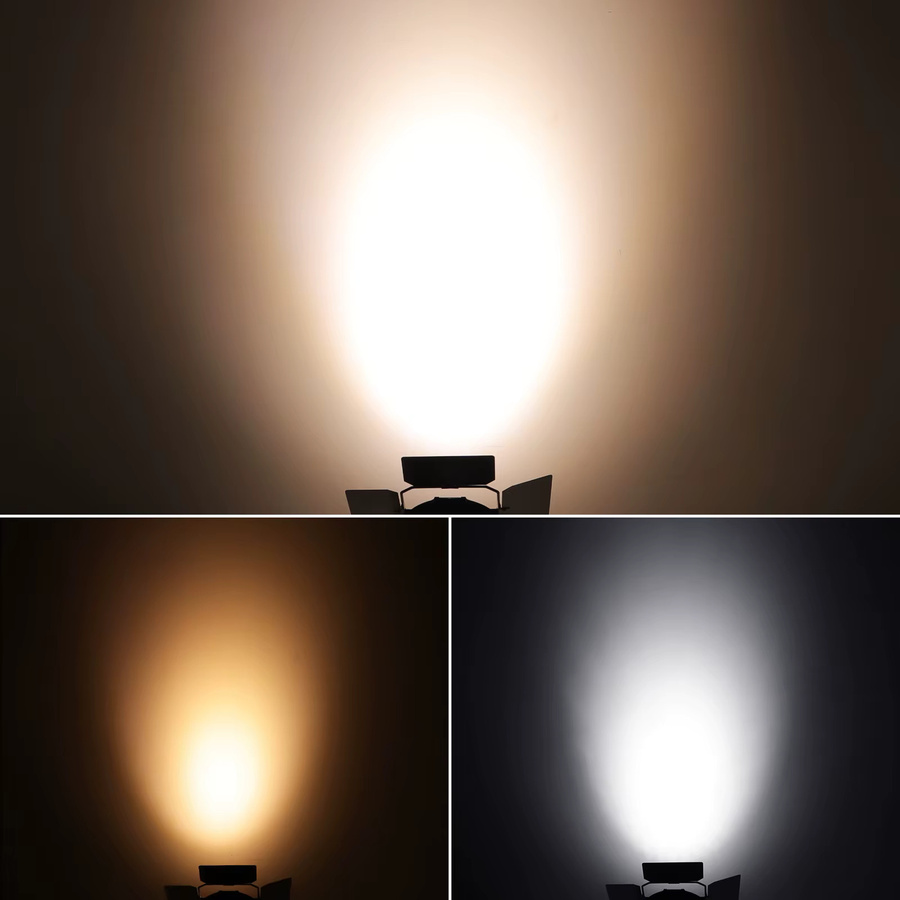 U'King 4er Set COB LED Par Licht DMX512 Bühnenlicht mit Barndoors, 120W Kaltweiß/Warmweiß Spot für DJ, Party, Hochzeit und Kirche, Schwarz - Bild 2