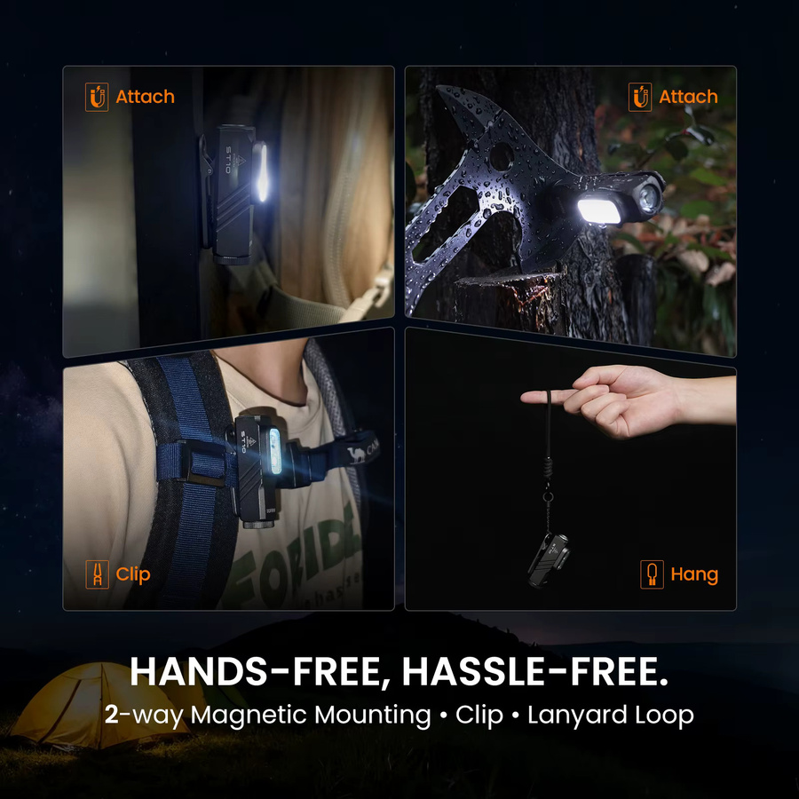 SOFIRN Mini ST10 EDC Taschenlampe mit 1000 Lumen, USB-C wiederaufladbar, Rotlicht 660nm, magnetisches Endstück und Clip - Bild 2