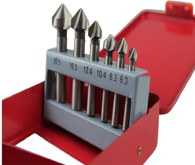 Kraft Werkzeuge HSS-Kegelsenker-Satz 6-teilig aus Stahl in Silber - Bild 1