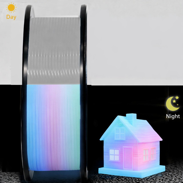 Filajoy3D Leuchtendes PLA 3D-Drucker-Filament Regenbogenfarben 1,75mm 250g Spule - Bild 1
