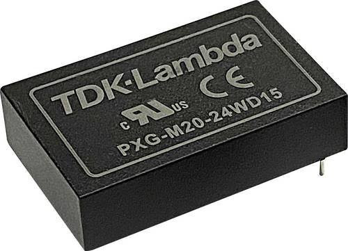 TDK PXG-M20-24WD15 DC/DC-Wandler 20W mit 2 Ausgängen 5 V/DC und 15 V/DC in Schwarz - Bild 1