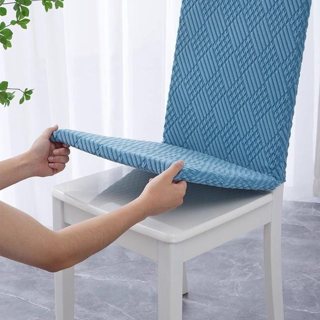Yiran Furniture Universal Stuhlbezug mit Sitzkissen und Rückenlehnenkissen, elastisch, B/T/H: 40 x 42 x 50 cm - Bild 1