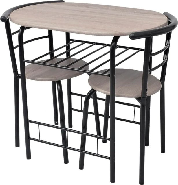 vidaXL Frühstückstisch Bar-Set modern in Schwarz aus MDF und Eisenrahmen, B/T/H: 110 x 53 x 74 cm - Bild 1