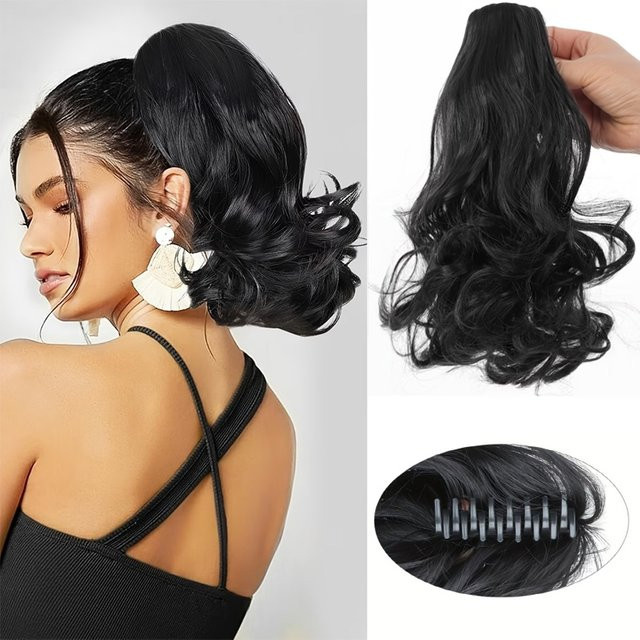 LUPU Clip-in-Haarverlängerung, kurz lockig, 30 cm, Damen - Bild 1
