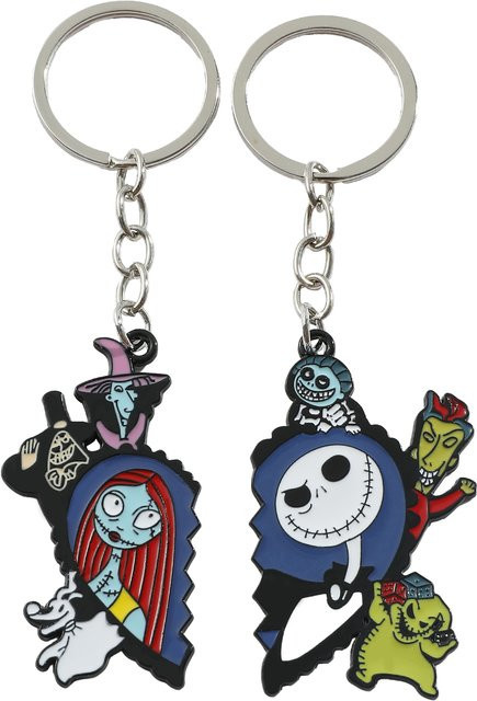 Bandai Schlüsselanhänger, Sally & Jack Skellington, Herzförmig, Unisex - Bild 1