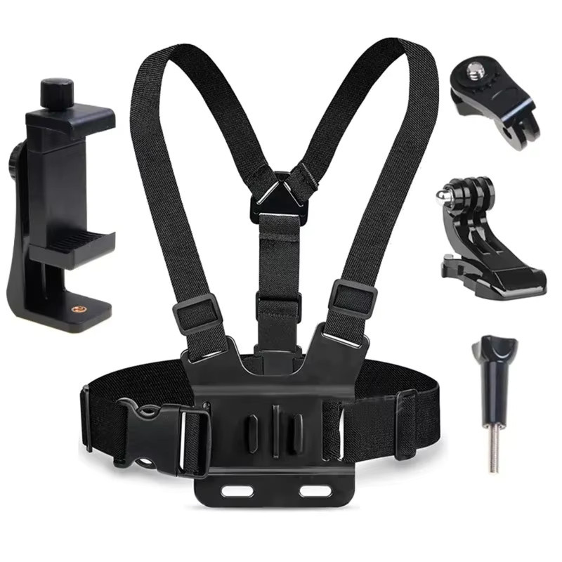 VIKEFON 5-in-1 Montagehalter für Mobiltelefone mit Brustgurt für Videoaufnahmen und Live-Übertragungen, Schwarz - Bild 5