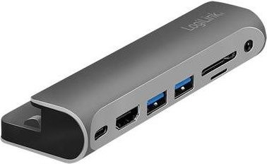 LogiLink USB-C Dockingstation UA0385 in Grau mit Power Delivery für Apple Geräte - Bild 1