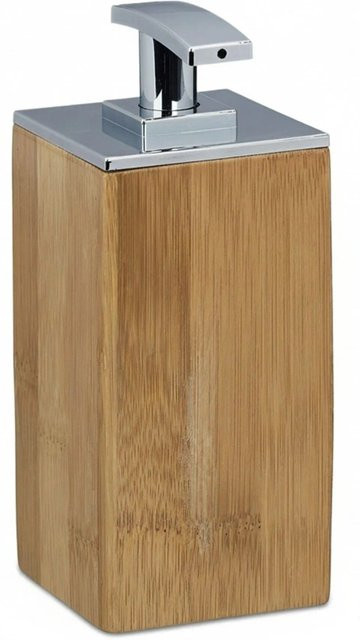 Relaxdays Seifenspender aus Bambus und Kunststoff in Braun, 225 ml, H x B x T: 17 x 7 x 7 cm - Bild 1