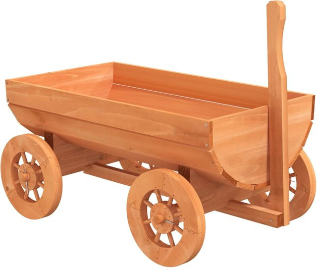 Dekorativer Gartenwagen VD Home Furnishing aus massivem Kiefernholz in Braun, B/T/H: 70 x 43 x 54 cm - Bild 1