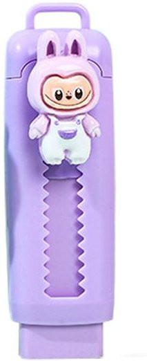 QM Dream Anime Labubu Schiebe-Radierer Cartoon Radierer für Schüler in Violett, 2 Stück - Bild 1