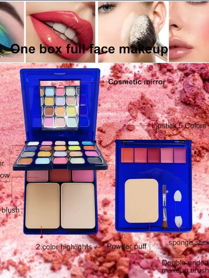 Multifunktionale Make-up-Palette mit Lidschatten, Rouge, Puder und Lipgloss, 30 Farben - Bild 5