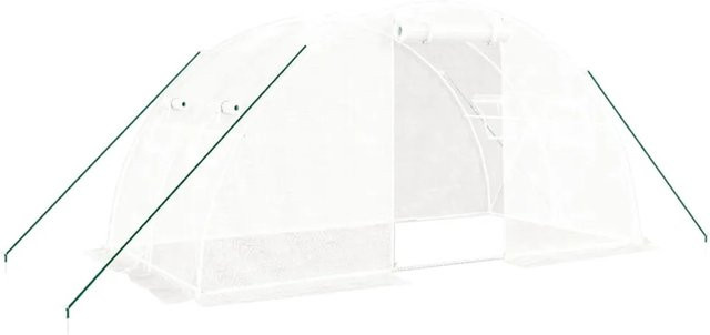 furnicato Gewächshaus mit Stahlrahmen in Weiß, Fläche: 8 m², B/T/H: 4 x 2 x 2 m - Bild 1
