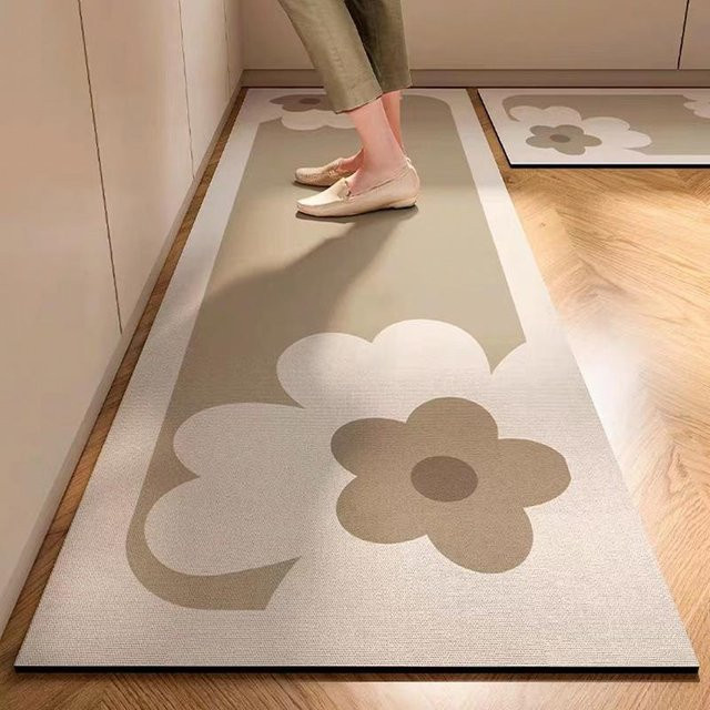 Saugfähige Küchenmatte aus Kieselgur von Yiran Furniture in Beige, Breite: 60 cm, Länge: 90 cm - Bild 1