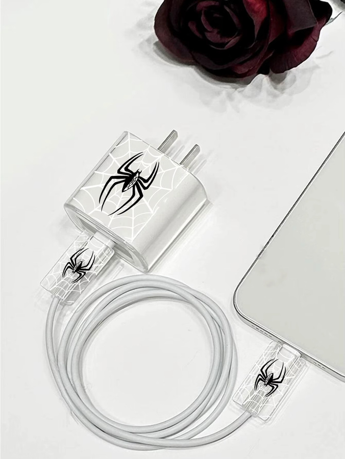 Kabelschutz Kabelhülle für iPhone Datenkabel und Schnellladegerät in Schwarz - Bild 2
