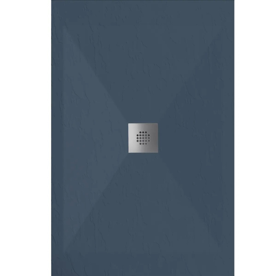 Dexa Mirlo Duschwanne aus Mineralguss Extra Flach, Anthrazit, B/T: 140 x 90 cm, mit Chrom-Ablaufschutz und Anti-Slip-Funktion - Bild 2