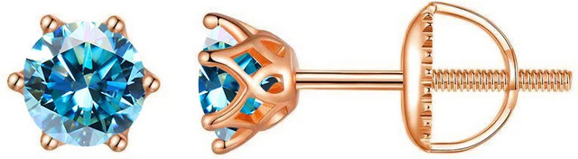 BIJOX STORY Ohrstecker Moissanit, 925 Silber, rosévergoldet, Damen - Bild 1