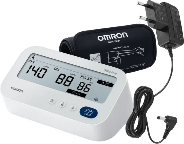 Omron X3 Comfort AFib Blutdruckmessgerät in Weiß inklusive Netzteil - Bild 1