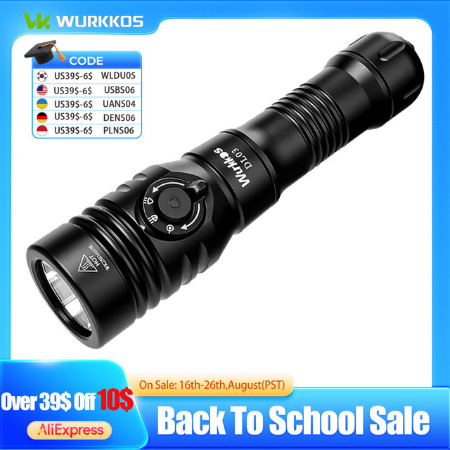 Wurkkos DL03 Professionelle Tauchtaschenlampe in Schwarz mit grünem Lichtstrahl, 2800 lm, IP68 wasserdicht, wiederaufladbar mit 21700-Akku - Bild 1