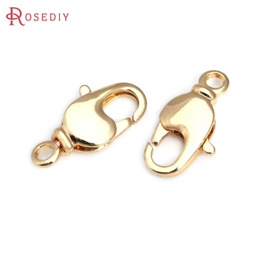 Rosediy Karabinerverschlüsse, 18K Gold Farbe, Messing, Halsketten Armbänder Zubehör - Bild 1