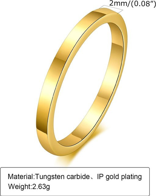 Vnox Wolframring, Gold, Unisex - Bild 1