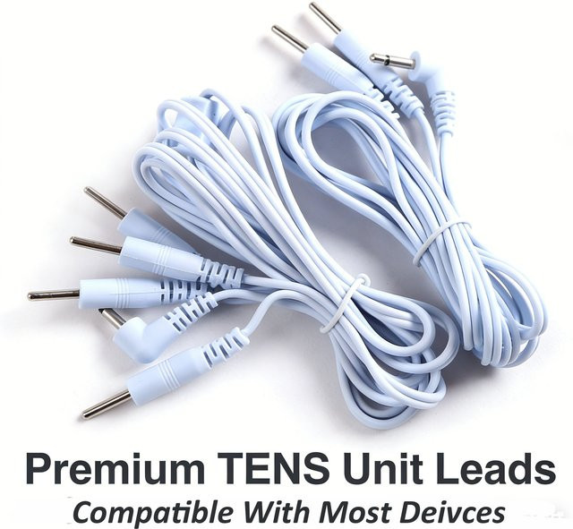 ShaxyMsc Ersatz Elektrodenkabel für TENS- und EMS-Massagegeräte mit 2mm Pin-Stecker in Weiß - Bild 1