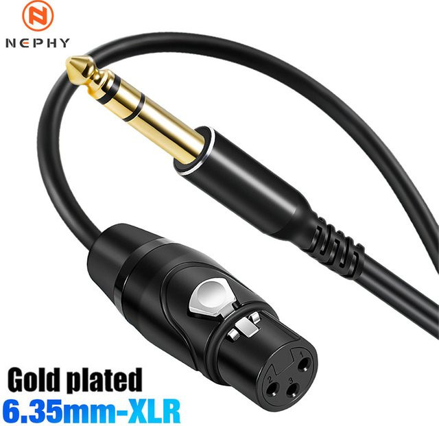 Nephy XLR-Mikrofonkabel mit 6,35 mm Klinkenstecker auf XLR-Buchse in Schwarz - Bild 1