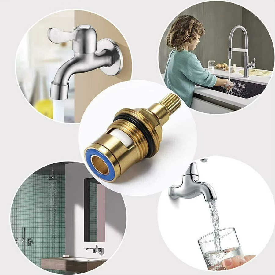 100er Pack Ersatz-Ventilpatronen aus Messing mit Keramikscheiben für Wasserhahn und Waschmaschinen-Eckventile in Messing-Optik - Bild 4
