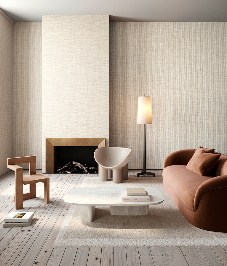 Arte Tapete Lana in Beige mit abstraktem Design und minimalistischem Muster - Bild 1