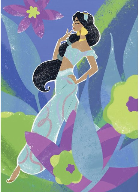 Komar Wandbild Disney Princess Jasmine in Blau, B: 50 cm, H: 70 cm - Bild 1
