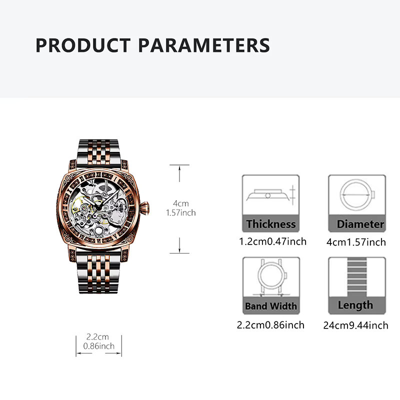 CAROTIF Armbanduhr, Roségold, Edelstahl, Analoguhr, Herren - Bild 6