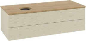 V&B Antao Waschtischunterschrank mit Frontstruktur und LED-Beleuchtung, Grau, B/T/H: 120 x 36 x 50 cm - Bild 1