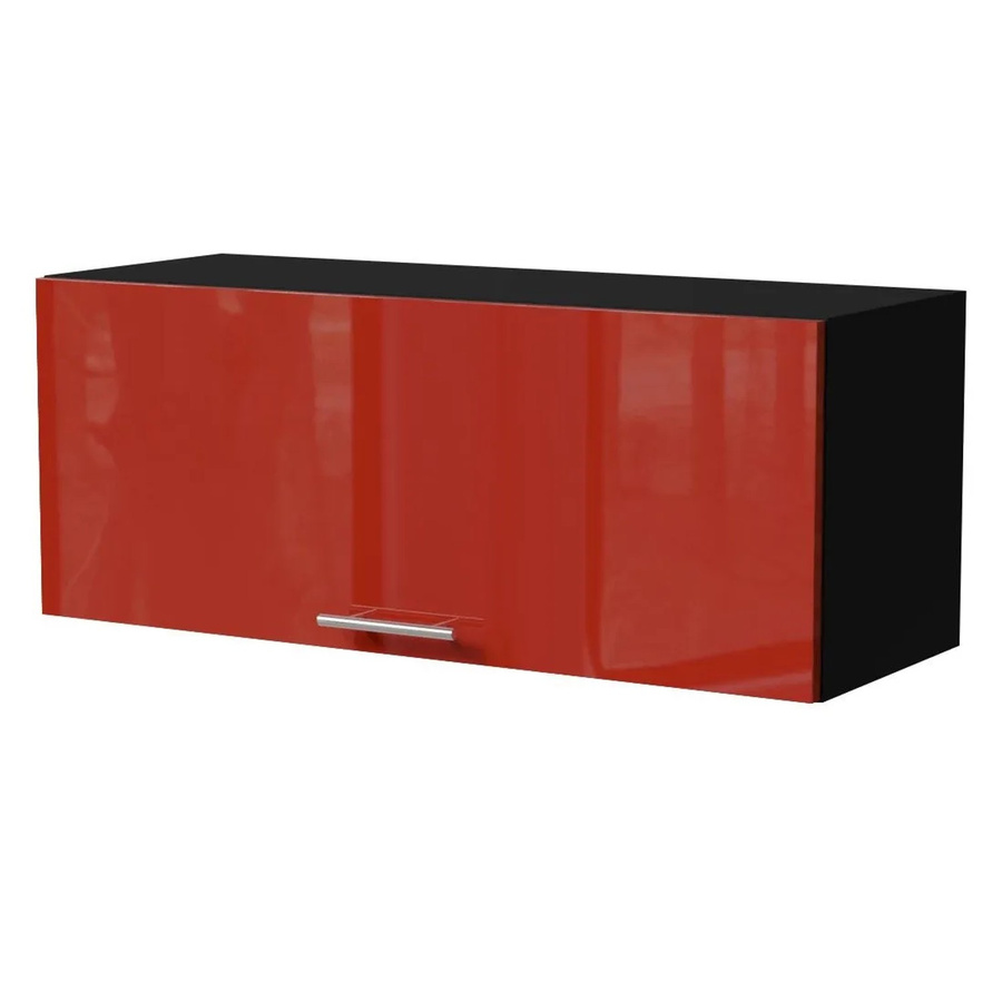 Feldmann-Wohnen Klapphängeschrank Brerra W4B/90 in Schwarz und Karminrot Hochglanz mit Gasdruckdämpfer, B/T/H: 90 x 32,5 x 36 cm - Bild 2