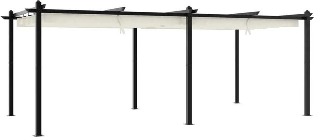 vidaXL Gartenpavillon aus Aluminium mit ausziehbarem Polyesterdach in Anthrazit und Beige B/T/H: 600 x 300 x 220 cm - Bild 1