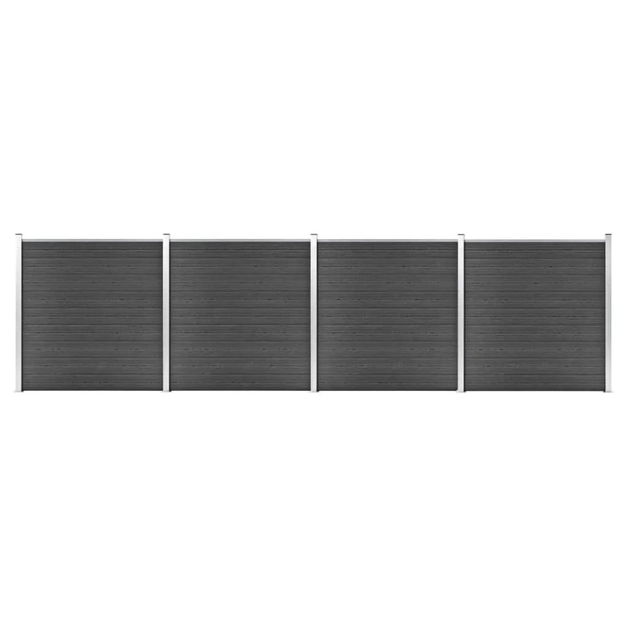 vidaXL Zaunelement Set WPC in Schwarz, B/H: 699 x 186 cm - Bild 2