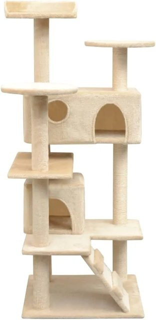 vidaXL Katzen-Kratzbaum aus Sisal und Plüsch in Beige, Höhe: 125 cm - Bild 1