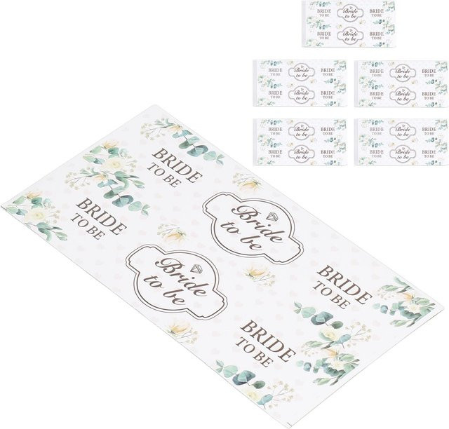 25 Stück GoolRC Wasserflaschenetiketten Grün Floral Wasserdicht Braut zu sein Aufkleber Dekoration für Weiß - Bild 1