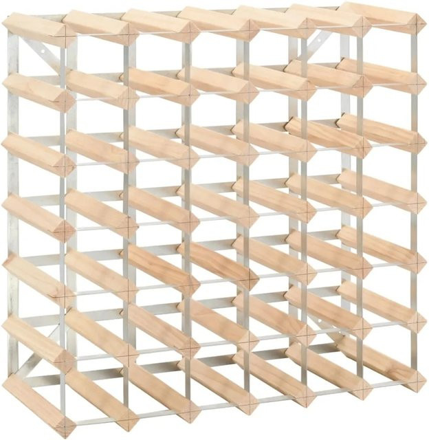 vidaXL Weinregal aus Massivholz Kiefer in Braun und Beige für 42 Flaschen, B/T/H: 61,0 x 22,5 x 22,5 cm - Bild 1