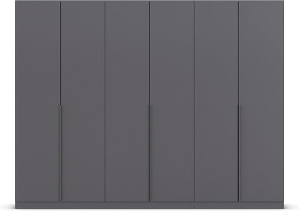 Rauch Alabama Drehtürenschrank in Graumetallic mit grauen Griffen, B: 271 cm, H: 229 cm, T: 54 cm