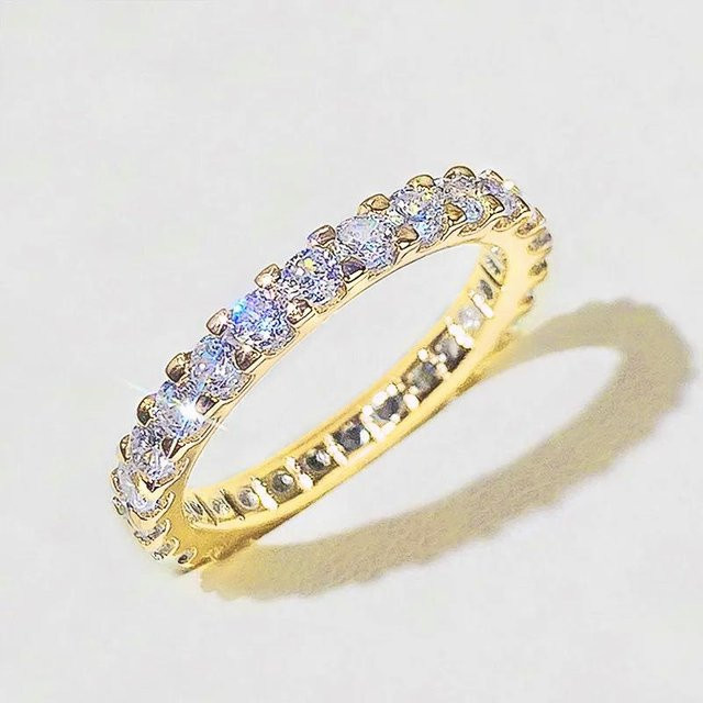 Damenring Kupfer, Gold, Zirkonia - Bild 1