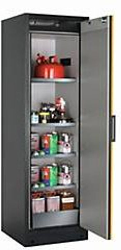 asecos Sicherheitsschrank Q-CLASSIC-90 Typ 90 mit Flügeltür und Anschlag rechts, Sicherheitsgelb und Grau, B/T/H: 59,9 x 61,5 x 195,3 cm - Bild 2